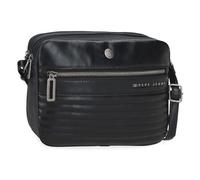 Pepe Jeans Biker Sac à bandoulière Deux Compartiments Noir 24 x 16 x 9 cm Polyester avec détails en Cuir synthétique by Joumma Bags, Noir, Talla única, bandoulière Deux Compartiments