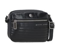 Pepe Jeans Biker Sac à bandoulière Noir 21 x 14 x 5 cm Polyester avec détails en Cuir synthétique by Joumma Bags, Noir, Talla única, bandoulière