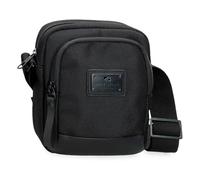 Pepe Jeans Blackmore Petite bandoulière noire 15 x 19,5 x 6 cm Polyester avec détails en cuir synthétique 1,76 L by Joumma Bags, Noir, Talla única, Petit sac à bandoulière