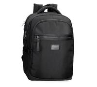 Pepe Jeans Blackmore Sac à dos pour ordinateur portable 15,6 pouces Noir 30 x 42 x 14,5 cm Polyester avec détails en cuir synthétique 14,5 l by Joumma Bags, Noir, Talla única, Sac à dos pour