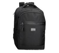 Pepe Jeans Blackmore Sac à dos pour ordinateur portable 15,6 pouces Noir 31 x 44 x 15 cm Polyester avec détails en cuir synthétique 20,46 l by Joumma Bags, Noir, Talla única, Sac à dos pour
