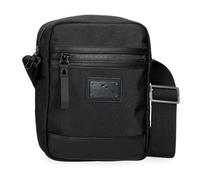 Pepe Jeans Blackmore Sac bandoulière moyen noir 17 x 22 x 6 cm Polyester avec détails en cuir synthétique 2,24 l by Joumma Bags, Noir, Talla única, Bandoulière moyenne