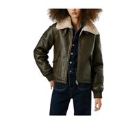 Pepe Jeans - Bomber Shearling - Femme - Vestes - Vert - Taille: 38 FR