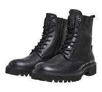 Pepe Jeans Bottes de Combat Durham en Cuir Noir