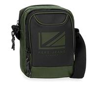 Pepe Jeans Bromley LDN Sac à bandoulière Moyenne Vert 17 x 22 x 8 cm Polyester avec détails en Cuir synthétique