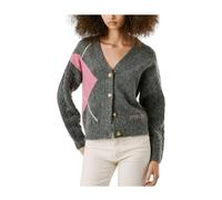 Pepe Jeans - Cardigan Jacquard Diamant - Femme - Pulls - Gris - Taille: 42 FR