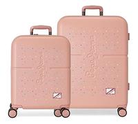 Pepe Jeans Carina Rose Valise Set 55/70 cm ABS Rigide Fermeture TSA Intégrée 116L 7.54 kg 4 Double Roues Bagage à Main