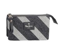 Pepe Jeans Celine Porte-Monnaie Trois Compartiments Bleu 17,5 x 9,5 x 2 cm Polyester avec détails en Cuir synthétique by Joumma Bags, Bleu, Porte-Monnaie à Trois Compartiments