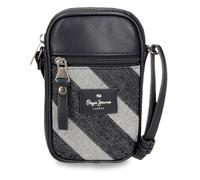 Pepe Jeans Celine Sac à bandoulière Porte-téléphone Bleu 11 x 17,5 x 2,5 cm Polyester avec détails en Cuir synthétique by Joumma Bags, Bleu, Sac à bandoulière pour téléphone Portable