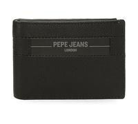 Pepe Jeans Checkbox Portefeuille Horizontal avec Porte-Monnaie Noir 11x8x1 cm Cuir, Noir, Talla única, Portefeuille Horizontal avec Porte-Monnaie
