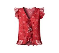 Pepe Jeans - Chemisier Floral Sans Manches - Femme - Tops - Rouge - Taille: 36 FR