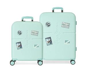 Pepe Jeans Chest Jeu de Valises, Bleu, Jeu de valises