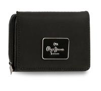 Pepe Jeans Christine Portefeuille avec Porte-Monnaie Noir 10 x 8 x 3 cm Polyester avec détails en Cuir synthétique by Joumma Bags, Noir, Talla única, Portefeuille avec Porte-Monnaie