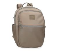 Pepe Jeans Christine Sac à dos pour ordinateur portable 12" Beige 25 x 36 x 10 cm Polyester avec détails en cuir synthétique 9 L Beige Talla única Sac à dos pour ordinateur portable, beige, Taille
