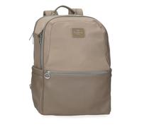 Pepe Jeans Christine Sac à dos pour ordinateur portable 15,6 pouces Beige 29 x 40 x 11 cm Polyester avec détails en cuir synthétique 15,6 l by Joumma Bags, Beige, Talla única, Sac à dos pour