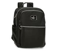 Pepe Jeans Christine Sac à Dos pour Ordinateur Portable jusqu'à 12 Pouces Noir 25 x 36 x 10 cm Polyester avec détails en Cuir synthétique 9L by Joumma Bags, Noir, Talla única, Sac à Dos pour