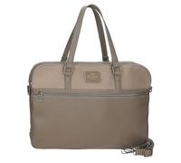 Pepe Jeans Christine Mallette pour Ordinateur Portable 15,6 Pouces Beige 40 x 30 x 5 cm Polyester avec détails en Cuir synthétique by Joumma Bags, Beige, Talla única, Sacoche pour Ordinateur Portable