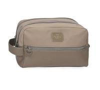 Pepe Jeans Christine Trousse de Toilette Adaptable Beige 26 x 16 x 12 cm Polyester avec détails en Cuir synthétique by Joumma Bags, Beige, Talla única, Trousse de Toilette Adaptable