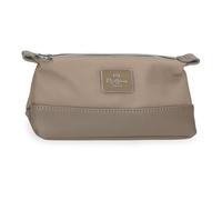 Pepe Jeans Christine Trousse de Toilette Beige 20,5 x 11,5 x 7,5 cm Polyester avec détails en Cuir synthétique by Joumma Bags, Beige, Talla única, Trousse de Toilette