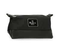 Pepe Jeans Christine Trousse Noire 20,5 x 11,5 x 7,5 cm Polyester avec détails en Cuir synthétique by Joumma Bags, Noir, Talla única, Trousse de Toilette