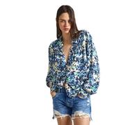 Pepe Jeans Ciria Print Shirt, Bleu (Sea Blue), M Femme