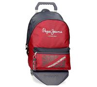 Pepe Jeans Clark Sac à dos pour ordinateur portable à double compartiment avec chariot 15,6" Rouge 31x44x15 cms Polyester 23,87L