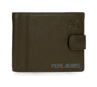 Pepe Jeans Cortland Portefeuille Horizontal avec Fermeture à clic Vert 11 x 8,5 x 1 cm Cuir by Joumma Bags