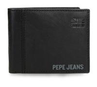 Pepe Jeans Cortland Portefeuille Horizontal avec Portefeuille Amovible Noir 11 x 8,5 x 1 cm Cuir by Joumma Bags