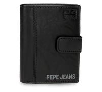 Pepe Jeans Cortland Portefeuille Vertical avec Fermeture à clic Noir 8,5 x 10,5 x 1 cm Cuir by Joumma Bags