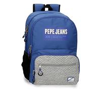 Pepe Jeans Darren Sac à dos scolaire double compartiment Bleu 33 x 46 x 17 cm Polyester 25,81 L, bleu, Sac à dos scolaire double compartiment