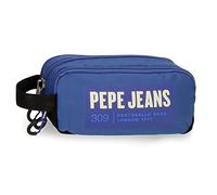 Pepe Jeans Darren Trousse Triple Bleu 22 x 10 x 9 cm Polyester, Bleu, Trousse Triple