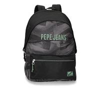 Pepe Jeans Davis Sac à Dos pour Ordinateur Portable Double Compartiment 15,6" Noir 31 x 44 x 17,5 cm Polyester 20,46 L