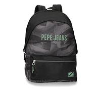 Pepe Jeans Davis Sac à Dos pour Ordinateur Portable Double Compartiment Adaptable à roulettes 15,6" Noir 31 x 44 x 17,5 cm Polyester 20,46 L