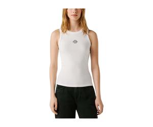 Pepe Jeans - Débardeur côtelé sans manches - Femme - Tops - Blanc - Taille: 36 FR