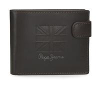 Pepe Jeans Denver Portefeuille Horizontal avec Fermeture à clic Bleu 11 x 8,5 x 1 cm Cuir by Joumma Bags