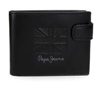 Pepe Jeans Denver Portefeuille Horizontal avec Fermeture à clic Bleu 11 x 8,5 x 1 cm Cuir by Joumma Bags
