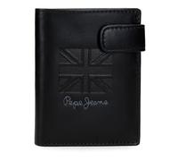 Pepe Jeans Denver Portefeuille Vertical avec Fermeture à clic Bleu 8,5 x 10,5 x 1 cm Cuir by Joumma Bags