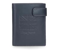 Pepe Jeans Denver Portefeuille Vertical avec Fermeture à clic Bleu 8,5 x 10,5 x 1 cm Cuir by Joumma Bags