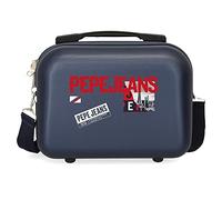 Pepe Jeans Dikran Trousse de toilette adaptable avec bandoulière bleue 29 x 21 x 15 cm rigide ABS 9,14 l