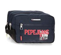 Pepe Jeans Dikran Trousse de toilette Deux compartiments Adaptable Bleu 26 x 16 x 12 cm Polyester, bleu, Trousse de toilette deux compartiments adaptable