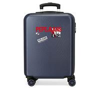 Pepe Jeans Dikran Valise de cabine bleue 38 x 55 x 20 cm rigide ABS Fermeture à combinaison latérale 34 l 2,74 kg 4 roues doubles