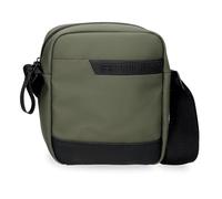 Pepe Jeans Dorking Petit Sac à bandoulière en Polyester avec détails en Similicuir Vert 15 x 19,5 x 6 cm