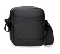 Pepe Jeans Dorking Sac à bandoulière en polyester avec détails en cuir synthétique Noir 15 x 19,5 x 6 cm