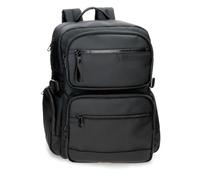 Pepe Jeans Dorking Sac à Dos pour Ordinateur Portable Adaptable 15,6 Pouces Noir 28 x 40 x 16 cm Polyester avec détails en Cuir synthétique 17,92 l by Joumma Bags