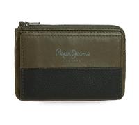 Pepe Jeans Double Portefeuilles et Porte-Monnaie en Cuir de Vachette, Noir, Kaki, Marine, différentes Tailles, Kaki, Talla única, Porte-Cartes