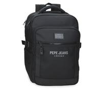 Pepe Jeans Durham Sac à Dos Double Compartiment Adaptable 15" Pouces Noir 28 x 40 x 16 cm Polyester 17,92 L by Joumma Bags