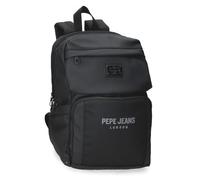 Pepe Jeans Durham Sac à Dos décontracté pour Ordinateur Portable 13,3" Pouces Noir 25 x 37 x 12 cm Polyester 11,1 L by Joumma Bags