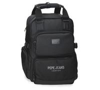 Pepe Jeans Durham Sac à Dos Double Compartiment Adaptable 15" Pouces Noir 28 x 40 x 16 cm Polyester 17,92 L by Joumma Bags