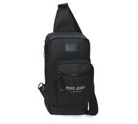 Pepe Jeans Durham Sac Banane Noir 21 x 12,5 x 5 cm Polyester avec détails en Cuir synthétique by Joumma Bags