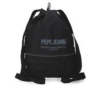 Pepe Jeans Edward Sac à Dos à Cordon avec Fermeture Éclair Ordinateur Portable 15,6 Pouces Noir 35x46x1 cm Polyester 1,61L by Joumma Bags